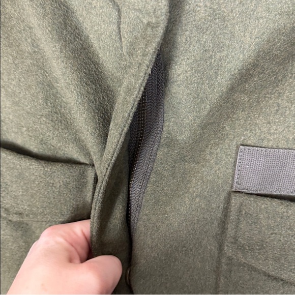 Emerson Fry Army Coat Olive Green Wool Blend Jacket - Picture 7 of 11